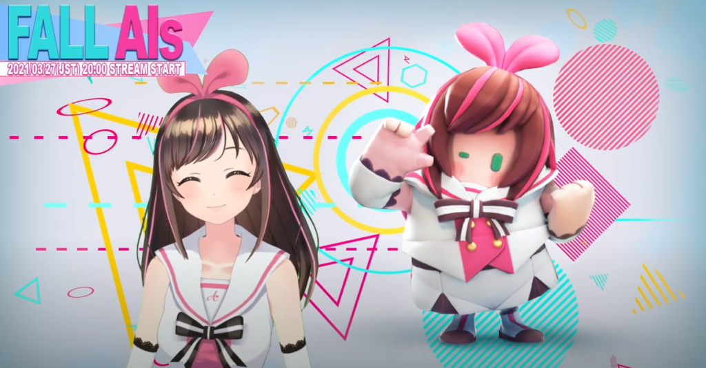 Skin de Kizuna Ai para Fall Guys 1 Skin de Kizuna Ai para Fall Guys